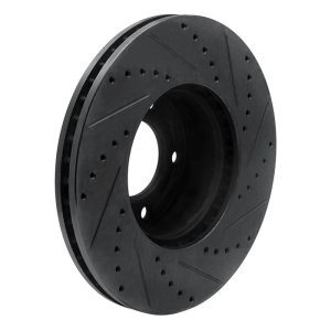 Mercedes-Benz G550 Brake Rotor (1) - Front Left - R1 Concepts - Drilled & Slotted - Black - `08-`18
